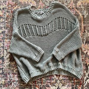 Light Gray Knit Pullover Sweater - Women